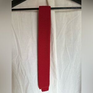 Tombolini Red Knit Tie - Textured Solid